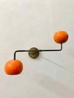 Mid Century Modern Orange Dual Globe Wall Sconce Retro Vintage Lighting Home Dec