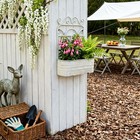 Vintage Rustic Wall Planter Distressed Decor Iron Hanging Plant Basket Shabby   