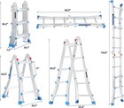 Telescoping Ladder 13 Ft  Aluminum Multi-position Ladder For Indoor   Outdoor