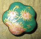 Antique Vintage Hand Painted Japanese Porcelain Satsuma Button  Realistic Flower