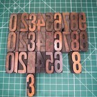 Antique Letterpress 1-3 4    Wood Type Numbers 0-9 Twice Plus Extras 35 Total