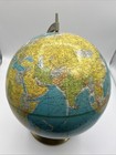 Vintage Rand Mcnally World Globe Metal Base 10  Diameter- Unified Germany   Ussr