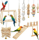 10 Pcs Parrot Swing Toys And Bird Perches Platform With Climbing Ladder Chewing