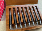Vintage Starrett S562wb Drive Pin Punch Set 1 16  To 5 16   Hex Shank  Wood Box
