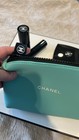 New Chanel Beauty Blue Neoprene Cosmetic Bag Travel Pouch   Vip Gift  