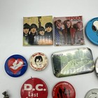 Vintage Outback Button   Pin Lot-beatles  Police  Bowie  Snoopy 70   s-80   s  27-4 