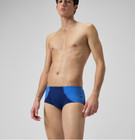 Speedo Men Blue Navy Colorblock Swim Euro Brief Swimwear Size 34 36