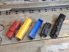 0-27 Marx 1666 Steam Locomotive  tender And 3 Cars   runs Good
