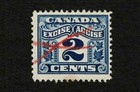 Canada 1915 - 2c Blue Excise Tax Revenue Stamp F-vf Red  x  Cancel Used