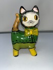 Vintage Mcm Lego Japan Chalkware Kitty Cat Coin Bank 7  Tall