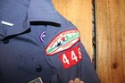 Boy Scouts Of America Bsa Youth Shirt Blue Cub Sewn On Patches Medium