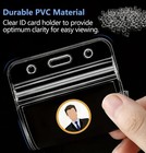 2pc Id Card Badge Holder Vertical Clear Reusable Soft Waterproof Office Id Case