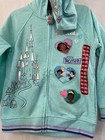 Girls Disney Princess Full Zip Hoodie Turquoise Jacket Many Sizes Moana Jasmine