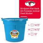 Little Giant All Purpose Heavy Duty Flat Back 20 Quart Plastic Bucket  Teal