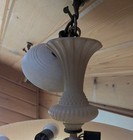 Antique Vintage Art Deco Ceiling Chandelier Light Fixture Porcelain 
