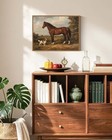 Whasayart Framed Vintage Horse And Dog Painting Print Canvas Wall Art 16x12 