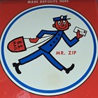 Vintage Original Usps Mr  Zip Mail Box Tin Coin Bank By Ohio Art W  Plug Stopper