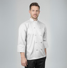 Chefscloset Long Sleeve 10 Button Chef Coat - Black   White