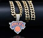 New York Knicks Gem Necklace Gold silver Bling Hip Hop Pendant   24   Chain
