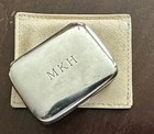 Georg Jensen Sterling Silver Pill Box  176c Monogram Original Case