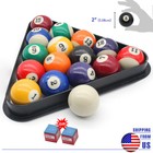 2  Inch Billiard Deluxe Pool Table Balls Complete 16 Balls   Triangle Tripod Set