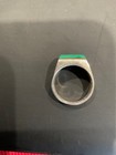 Vintage Mexico Taxco 925 Sterling Silver Ring With Malachate Size 8