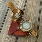 Antique Vintage Solid Brass Wwii Military Pocket Compass Gift For X-mass
