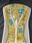 Vintage 70 s Baby Plastic Seat No Metal Legs Yellow Padding Animals