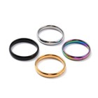 4mm Silver Gold Plated Stainless Steel Men Women Wedding Ring Band Size R60