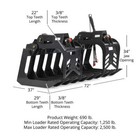 Titan Attachments 72  Grade 50 Standard Series Skid Steer Root Grapple Bucket