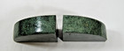 Vintage Solid Green Marble Natural Stone Bookends Pair Half-circle Heavy Euc