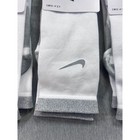 3 Pair Nike Spark Running Crew Socks White Gray Dri-fit  M 10-11 5  W 11 5-13