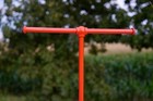 Antique Clothing Rack T Bar Cast Iron Base Stand Entryway Industrial Vintage