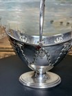 Antique 19th Century Sheffield Silver Plated Basket     Neoclassical Swing Handle