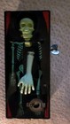 Yone Skeleton Japan Wind Up Mechanical Tin Litho Coffin Bank Mystery Novelty