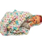 Handmade Crochet 24    Blanket 14    Doll Foam Yarn 1950s Mid Century Bottle Vinyl