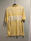 Vintage 2007 Aureus Yellow Striped Bamboo Tech Golf Polo Shirt Xl