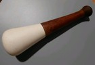 Vintage Apothecary 11 1 2  Pestle Porcelain   Spun Wood Handle 