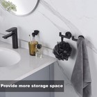 2 Pcs Wall Mounted Towel Hooks Stainless Steel Heavy Duty Coat Hanger Black
