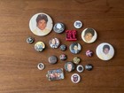 Vintage Buttons W  Keychain Lot Music Bands Nofx Tom Petty Stones Mj Doors Mtv
