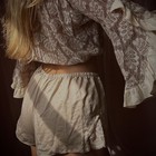 Vintage Beige Satin Tap Shorts 