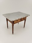 Vtg Dollhouse Miniature Kitchen Zinc Top Work Table A  Schilling 1 12