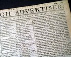 American Revolutionary War Original Enemy Edinburgh Scotland 1782 Old Newspaper