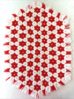 Vintage Hand-crocheted Placemats Set Of 6 Red   White Oval 18   x12    Cottagecore