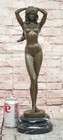 Bronze Nude Woman Sculpture Cesaro Signed Contemporary Art Collectible Decor