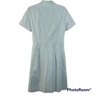 Vintage Lapis Green Cotton Cottage Core Button Front Dress M