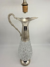 Norleans Made In Italy Crystal Wine Claret Decanter Silver Plated Cork Stopper