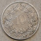 Switzerland 1885 Ten Rappen Au As Pictured