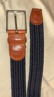 Peter Millar Blue Woven Leather Nautical Yachtcore Stretch Adjustable Men   s 36