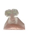 Vintage Pink Etched Frosted Glass Perfume Bottle Pyramid Triangle Bull Head